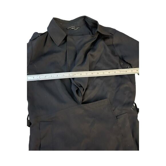 Women's Size Small AllSaints Bexley Mac Jacket Trench Black Coat - Picture 7 of 16